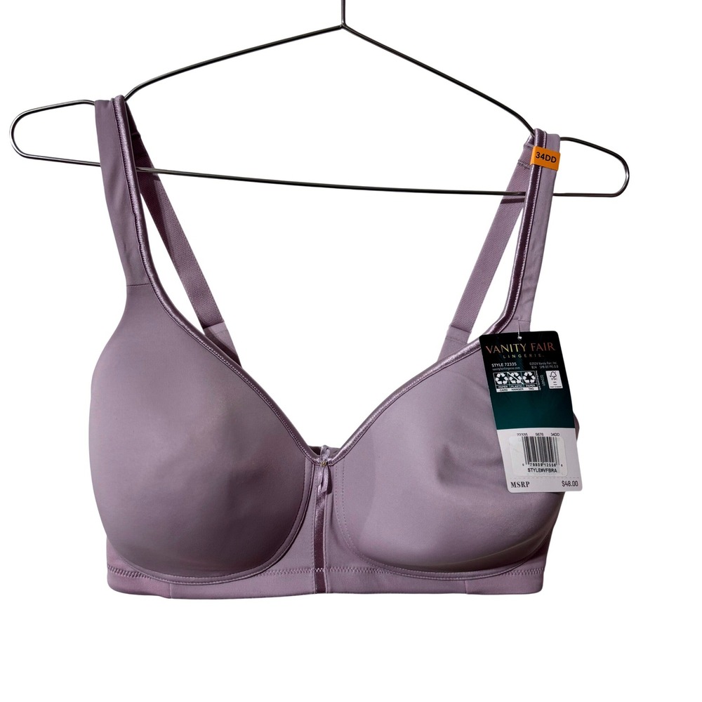 Vanity‎ Fair Lavender Wirefree Contoured Bra 72335 Purple 34DD NEW